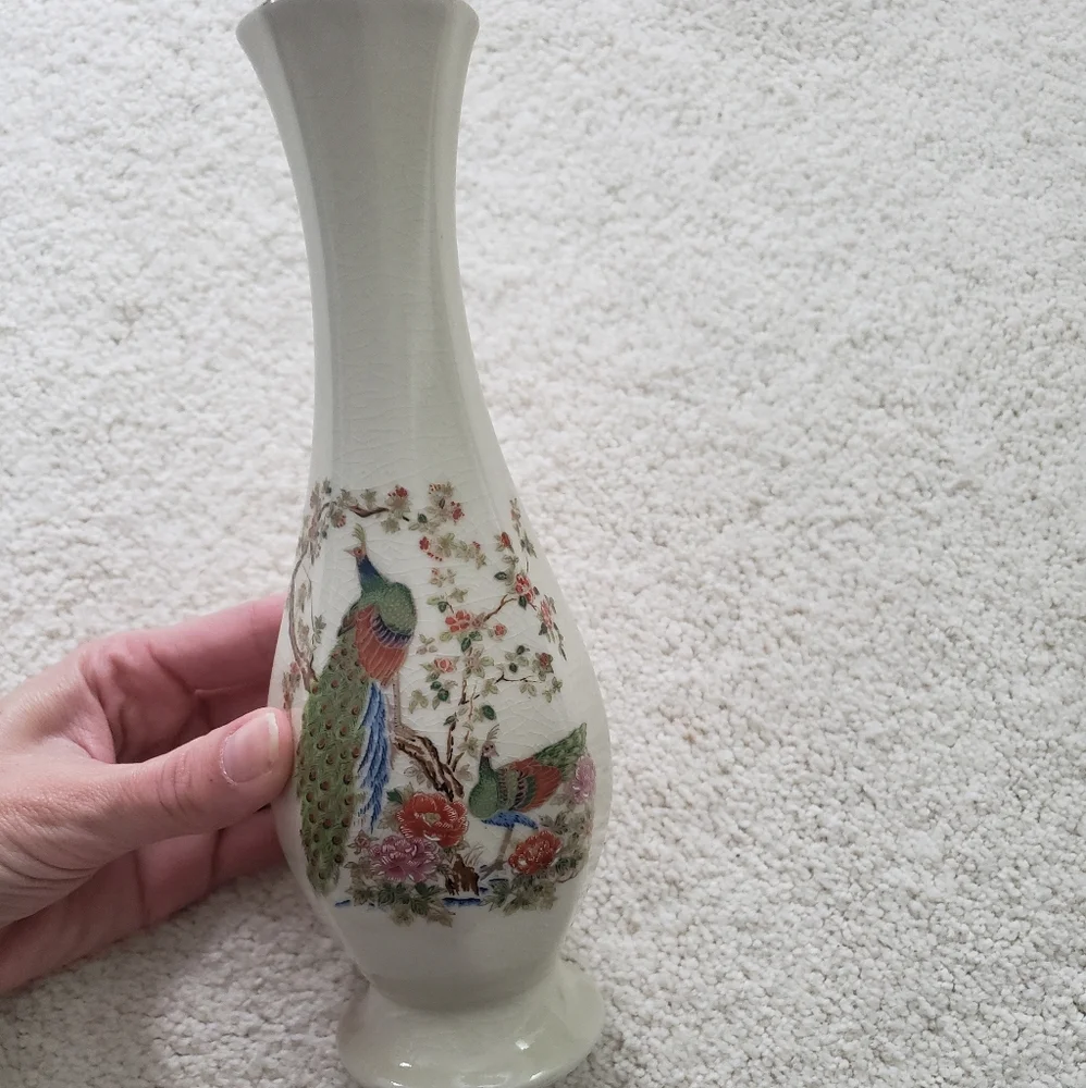 Vintage Peacock Bud Vase